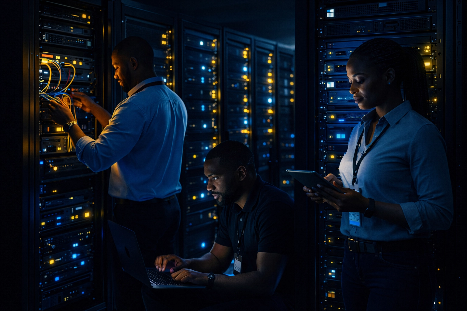 Notre équipe dans le datacenter
